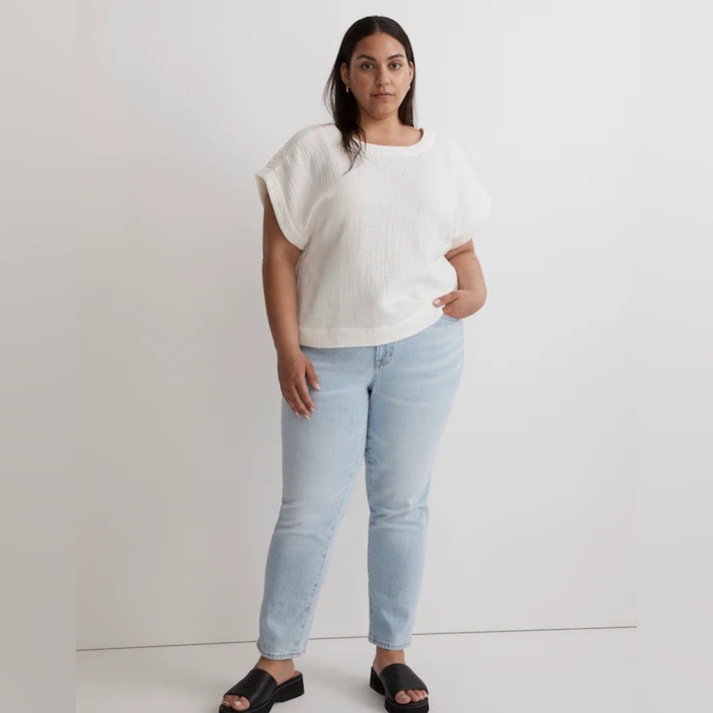 NWT Madewell - Plus Double-Gauze Popover Top - Off-White - 2X
